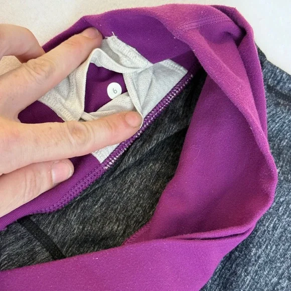 Lululemon Groove Pant Flare Yoga Grey Space Dye Purple Crossover Waist Size 6 - Picture 2 of 11